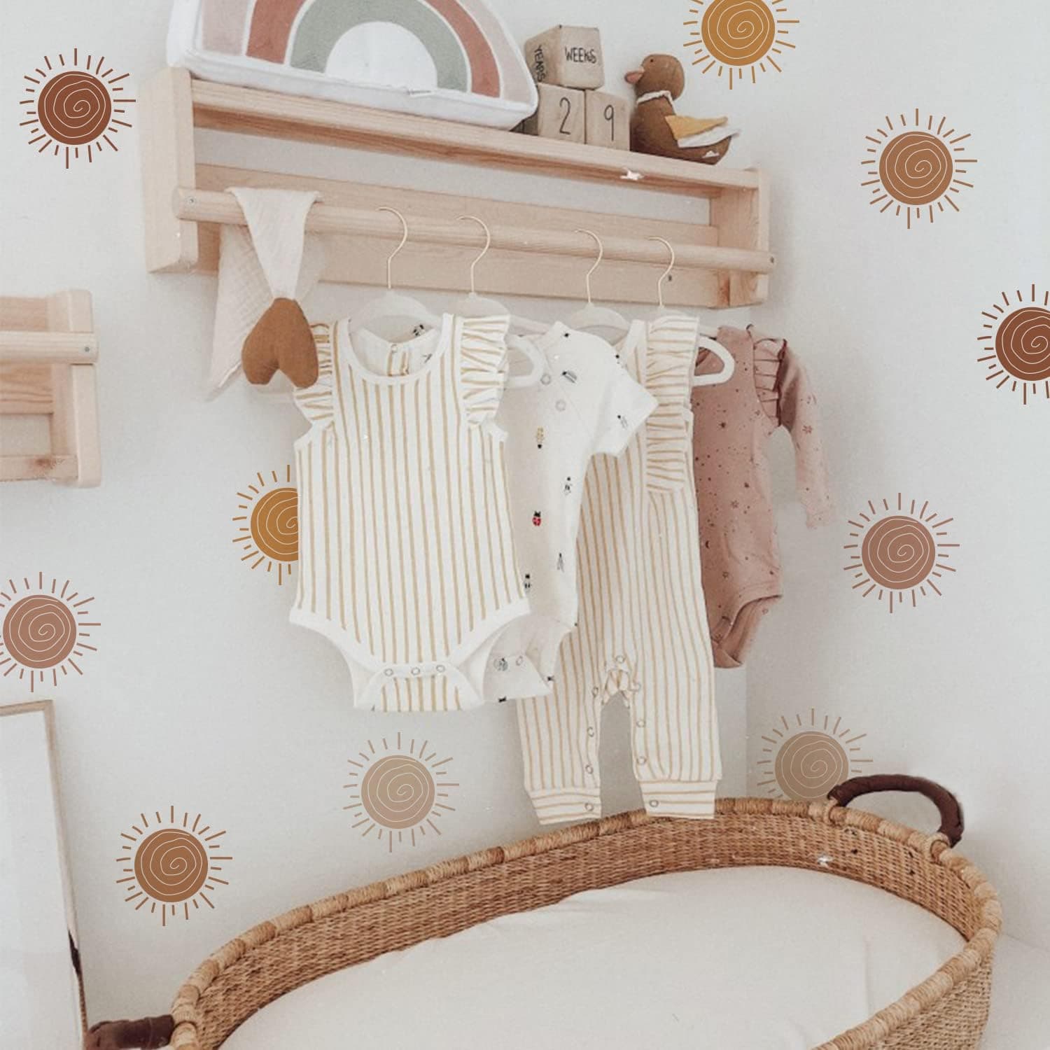 Boho Wall Stickers Girls Bedroom Removable Wall Decals Nursery Kids Room Decor Vinyl Murals DIY Cute Decorations 6 Sheets gallery image 7
