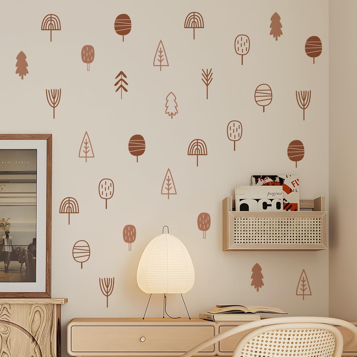 Boho Wall Stickers Girls Bedroom Removable Wall Decals Nursery Kids Room Decor Vinyl Murals DIY Cute Decorations 6 Sheets gallery image 1