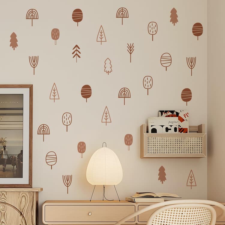 Boho Wall Stickers Girls Bedroom Removable Wall Decals Nursery Kids Room Decor Vinyl Murals DIY Cute Decorations 6 Sheets