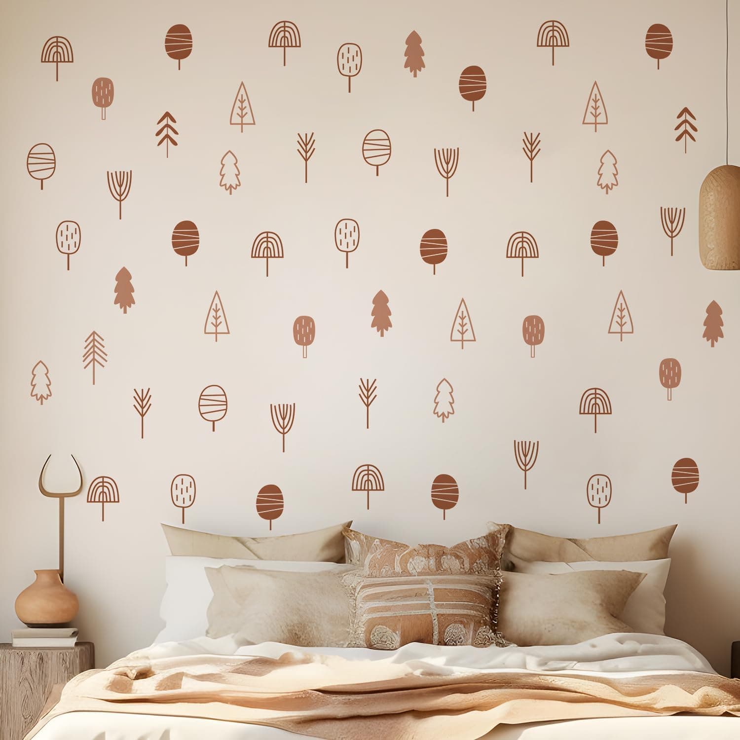 Boho Wall Stickers Girls Bedroom Removable Wall Decals Nursery Kids Room Decor Vinyl Murals DIY Cute Decorations 6 Sheets gallery image 2