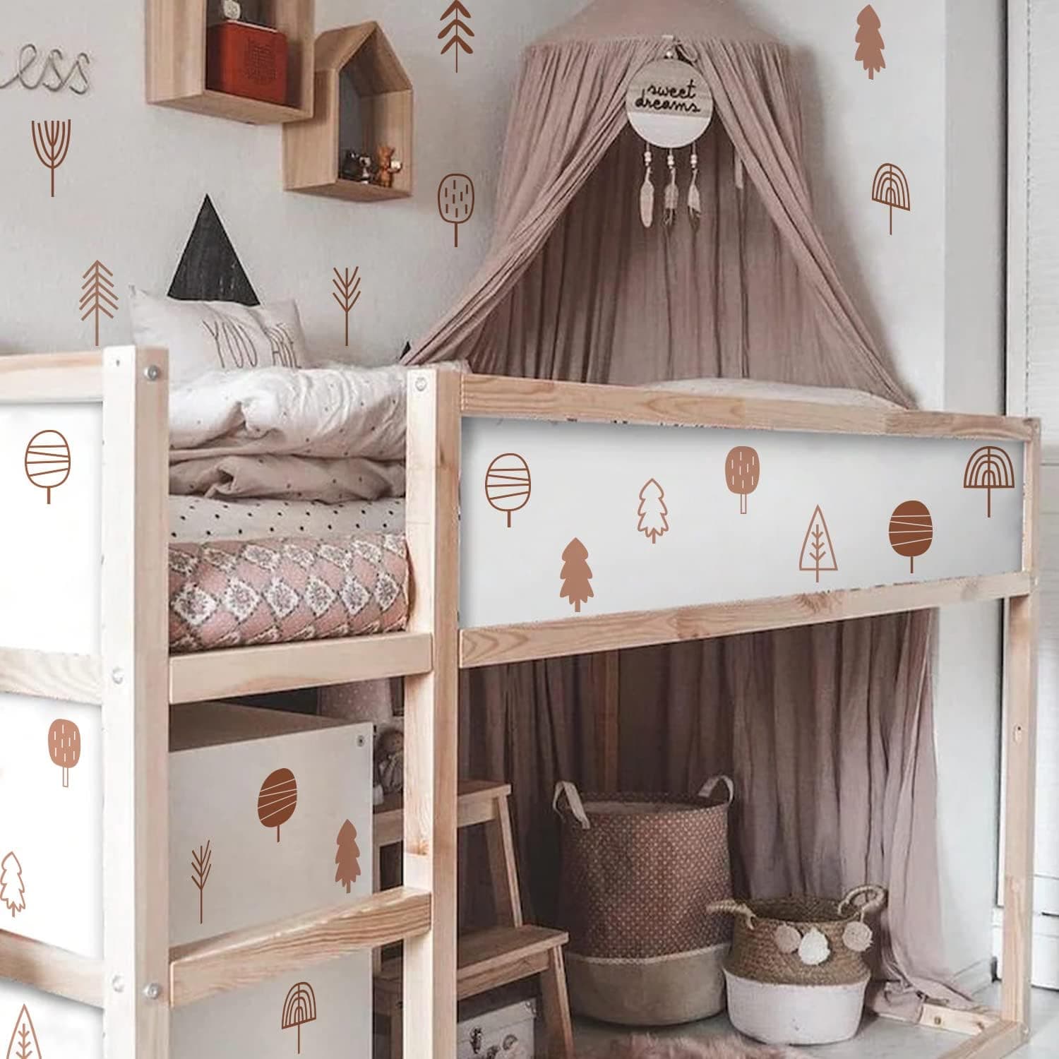 Boho Wall Stickers Girls Bedroom Removable Wall Decals Nursery Kids Room Decor Vinyl Murals DIY Cute Decorations 6 Sheets gallery image 7