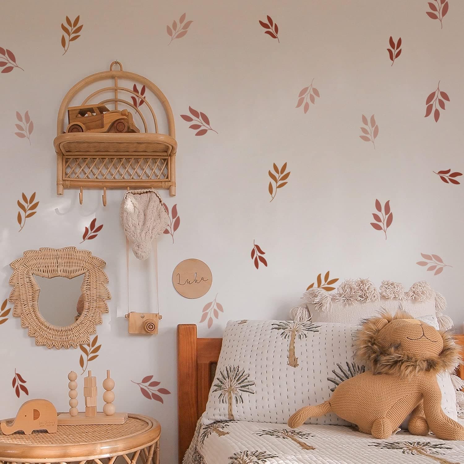 Nursery Wall Stickers Boho Kids Room Decor Girls Bedroom Removable Wall Decals Vinyl Murals DIY Cute Decorations 12 Sheets gallery image 1
