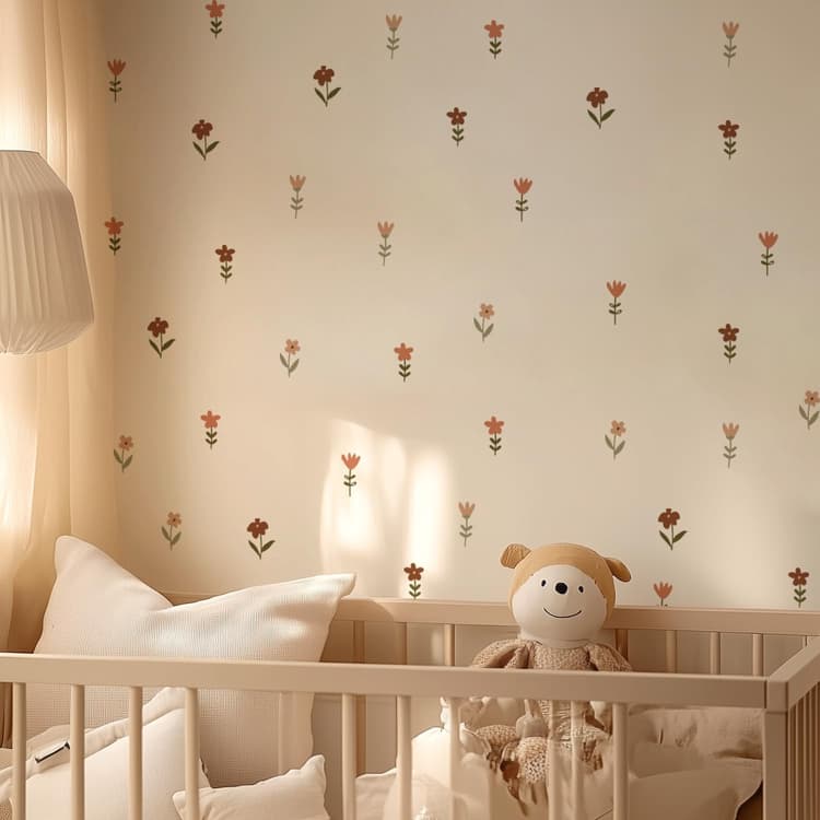 Boho Wall Stickers Girls Bedroom Removable Wall Decals Nursery Kids Room Decor Vinyl Murals DIY Cute Decorations 6 Sheets