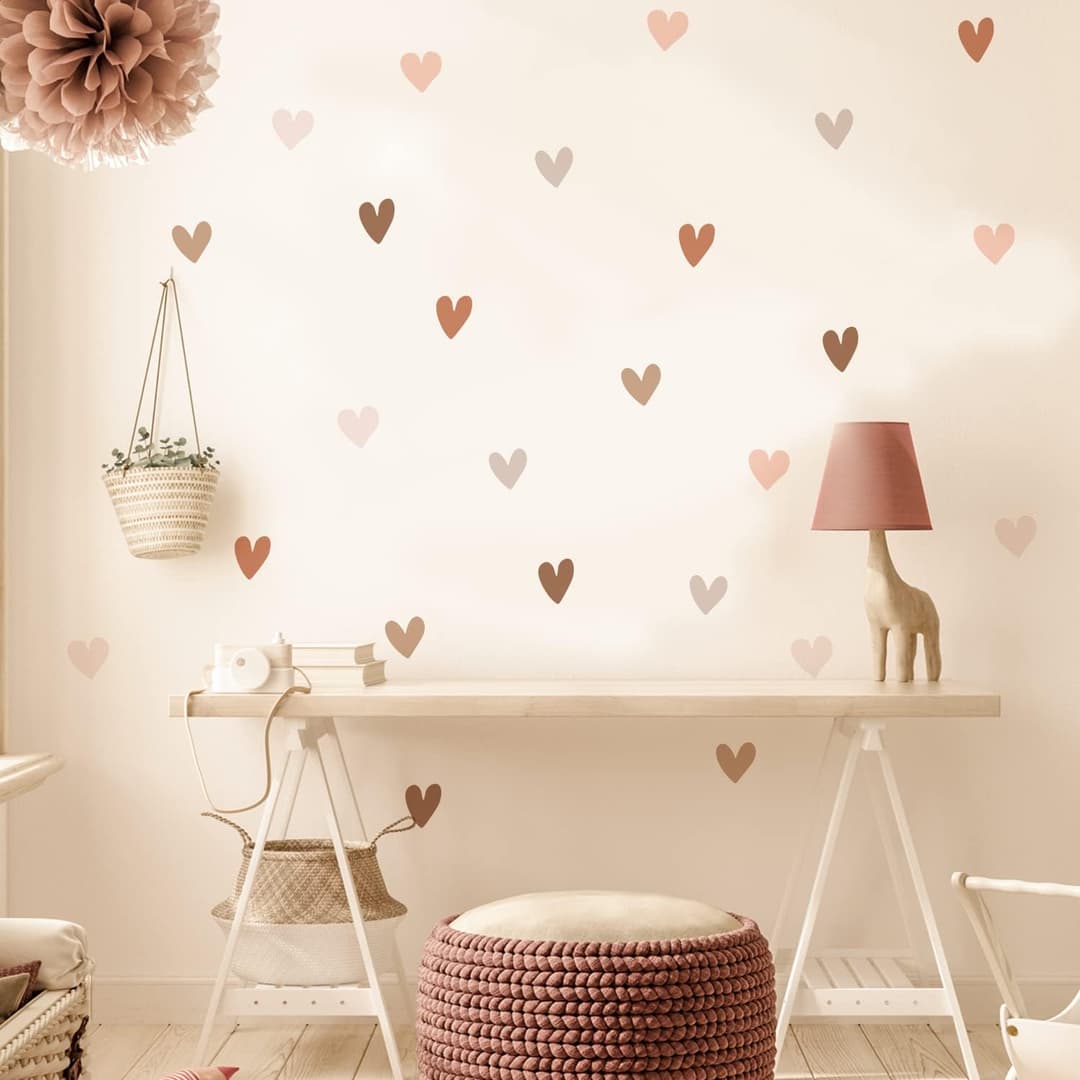 Boho Wall Stickers Girls Bedroom Removable Wall Decals Nursery Kids Room Decor Vinyl Murals DIY Cute Decorations 6 Sheets