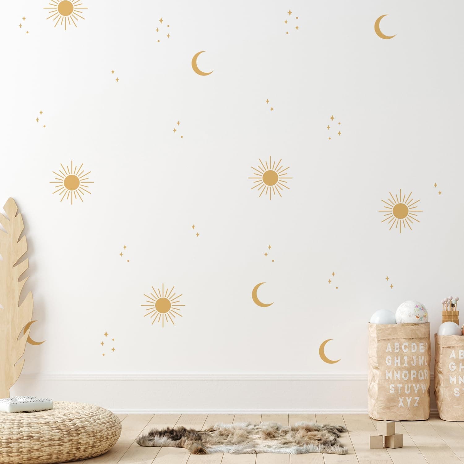 Boho Wall Stickers Girls Bedroom Removable Wall Decals Nursery Kids Room Decor Vinyl Murals DIY Cute Decorations 6 Sheets gallery image 4
