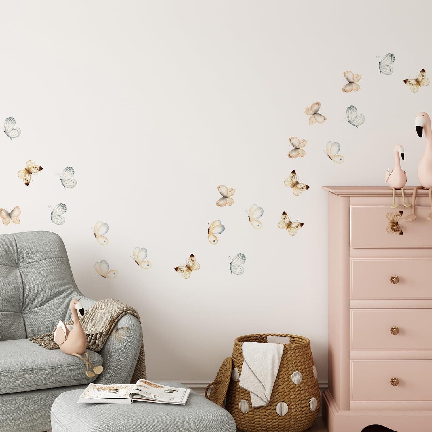 Boho Wall Decals Girls Bedroom Wall Stickers Removable Nursery Kids Room Decor Vinyl Murals DIY Cute Decorations 6 Sheets gallery image 3