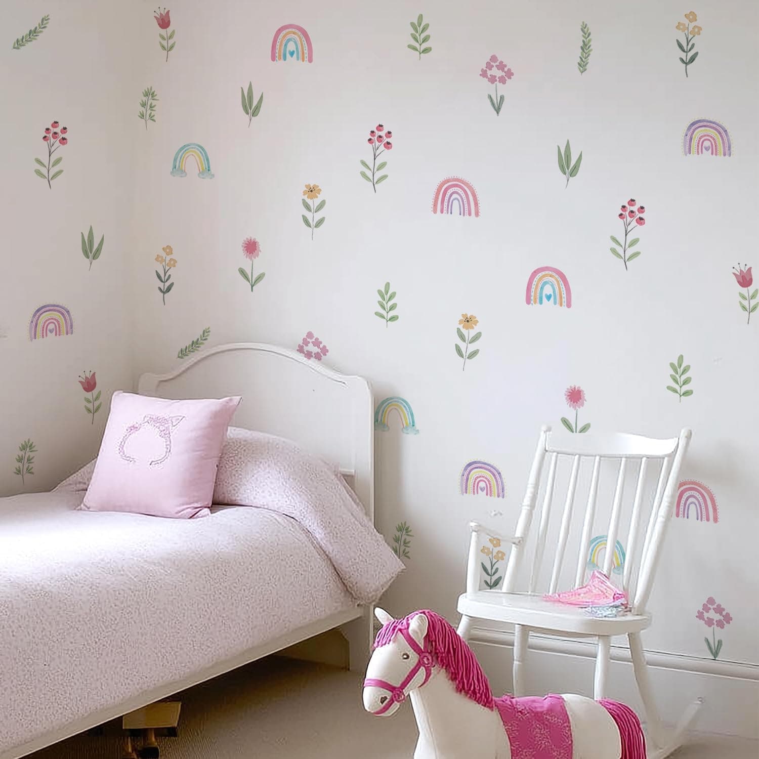 Nursery Wall Stickers Boho Kids Room Decor Girls Bedroom Removable Wall Decals Vinyl Murals DIY Cute Decorations 6 Sheets gallery image 2