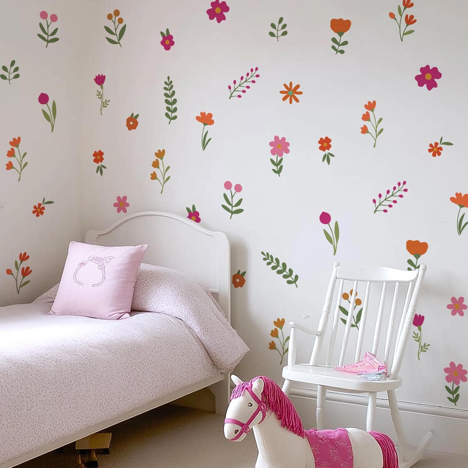 Boho Wall Stickers Girls Bedroom Removable Wall Decals Nursery Kids Room Decor Vinyl Murals DIY Cute Decorations 6 Sheets gallery image 2