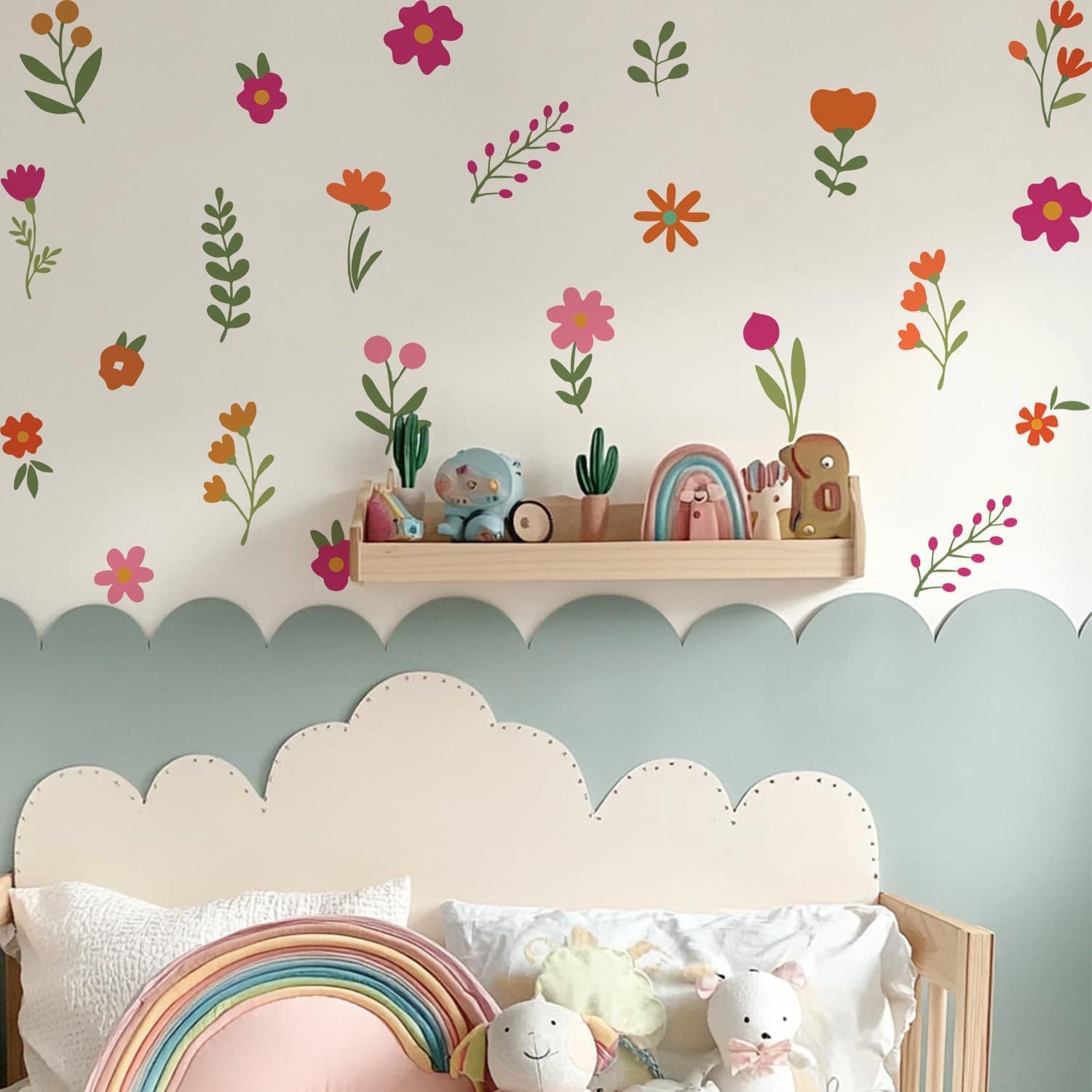 Boho Wall Stickers Girls Bedroom Removable Wall Decals Nursery Kids Room Decor Vinyl Murals DIY Cute Decorations 6 Sheets gallery image 3