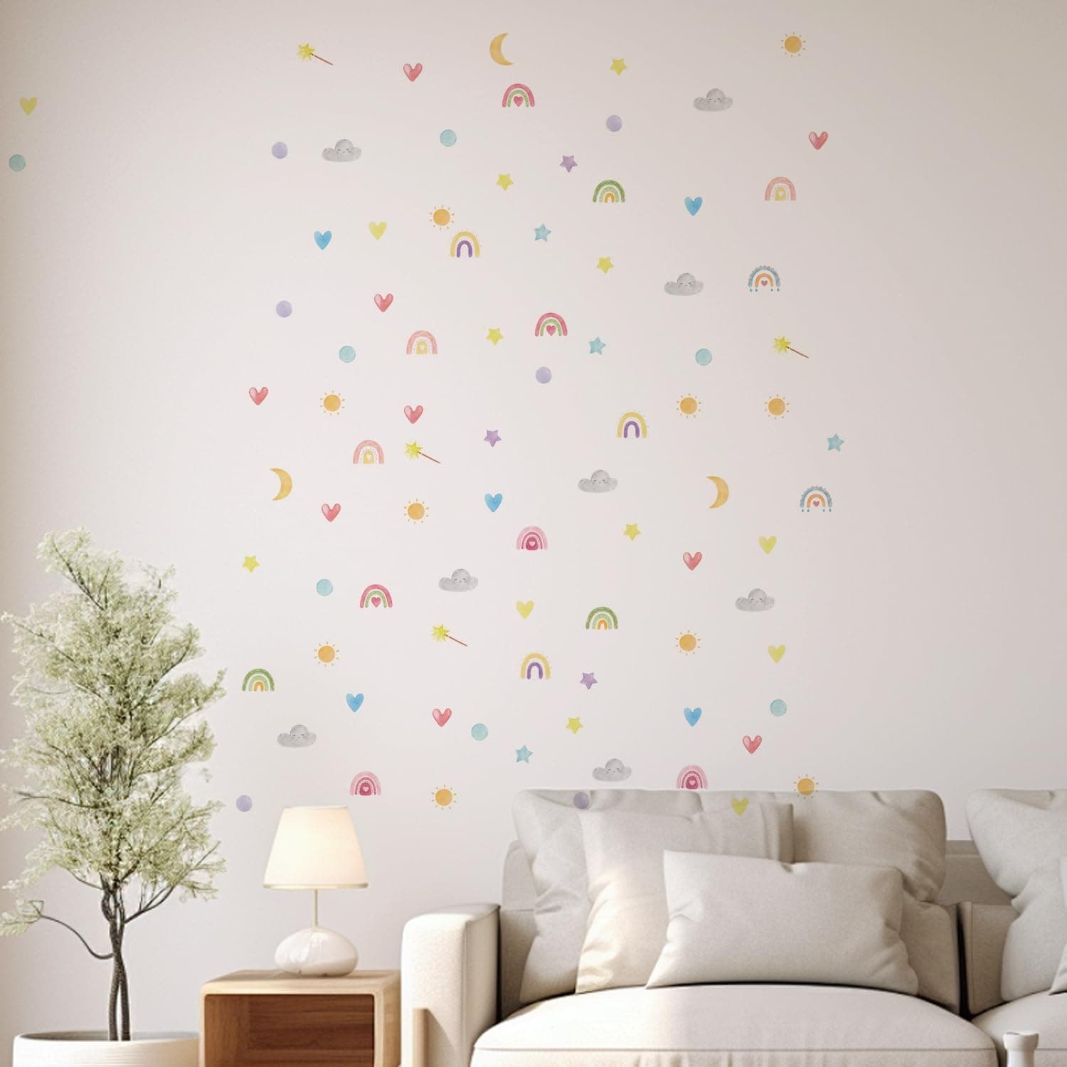 Boho Wall Stickers Kids Room Decor Girls Nursery Removable Wall Decals Bedroom Vinyl Murals DIY Cute Decorations 6 Sheets gallery image 6