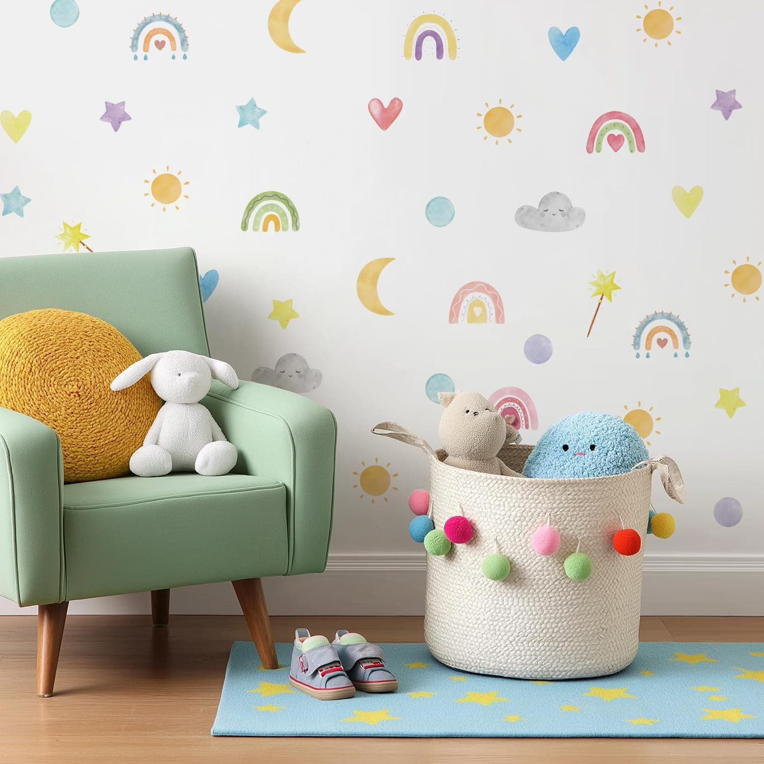 Nursery Wall Stickers Boho Kids Room Decor Girls Bedroom Removable Wall Decals Vinyl Murals DIY Cute Decorations 12 Sheets gallery image 2