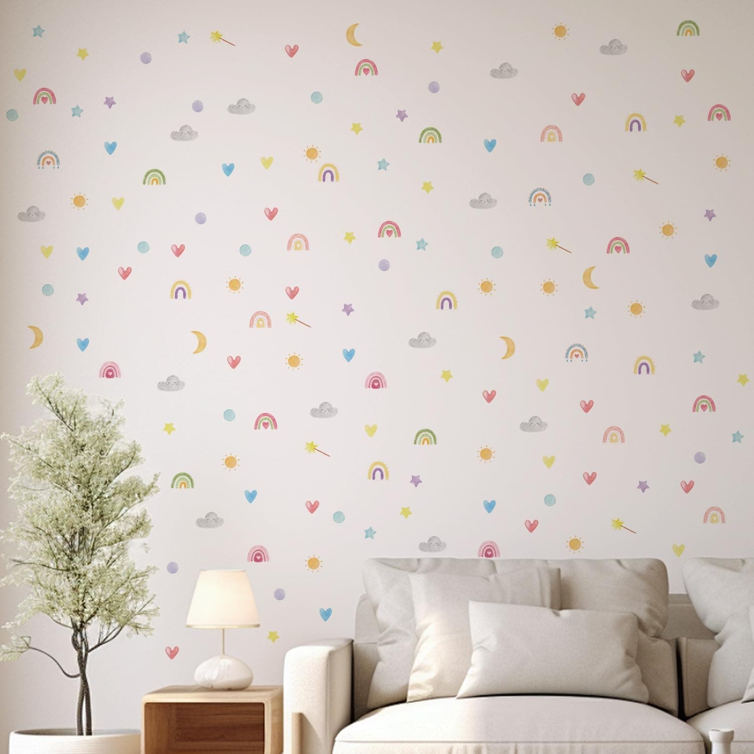 Nursery Wall Stickers Boho Kids Room Decor Girls Bedroom Removable Wall Decals Vinyl Murals DIY Cute Decorations 12 Sheets gallery image 4