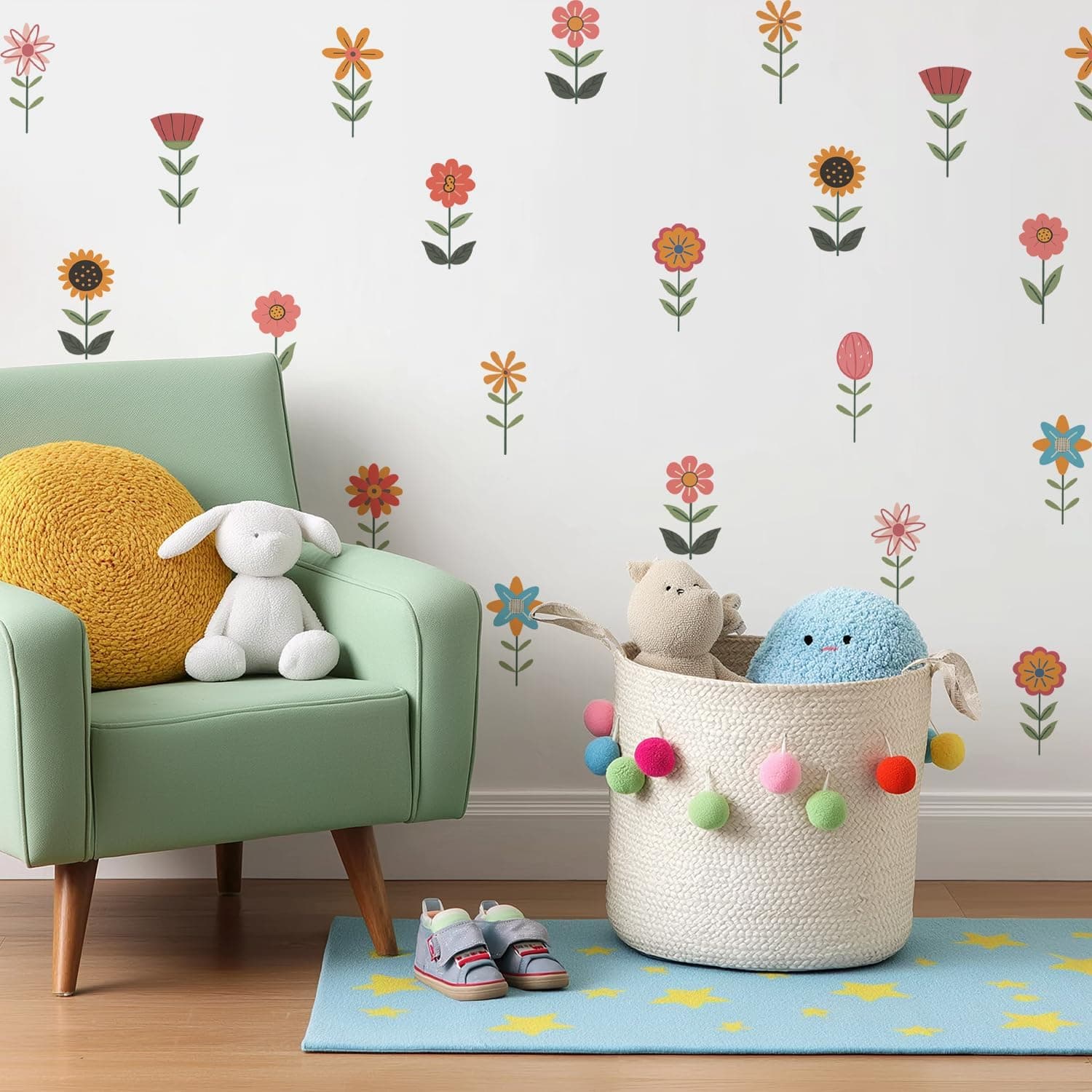 Nursery Wall Stickers Boho Kids Room Decor Girls Bedroom Removable Wall Decals Vinyl Murals DIY Cute Decorations 12 Sheets gallery image 2