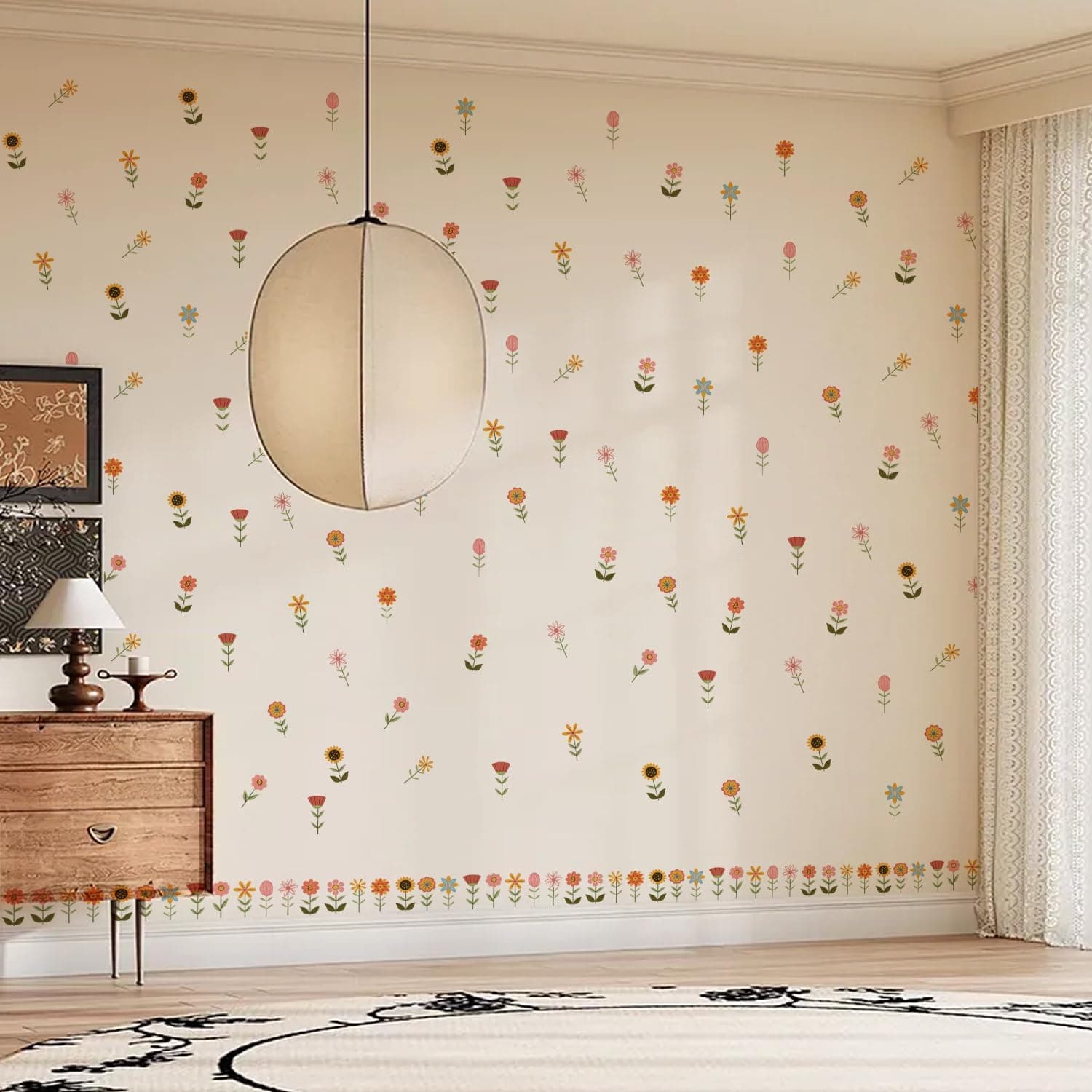 Nursery Wall Stickers Boho Kids Room Decor Girls Bedroom Removable Wall Decals Vinyl Murals DIY Cute Decorations 12 Sheets gallery image 5