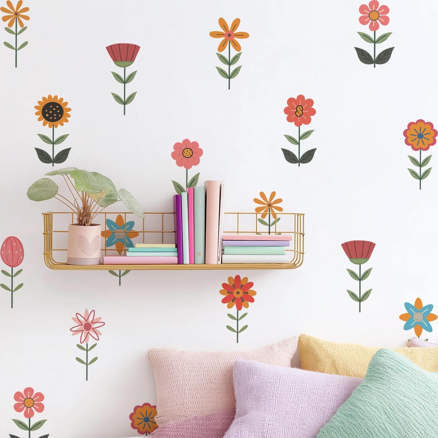 Nursery Wall Stickers Boho Kids Room Decor Girls Bedroom Removable Wall Decals Vinyl Murals DIY Cute Decorations 6 Sheets gallery image 1