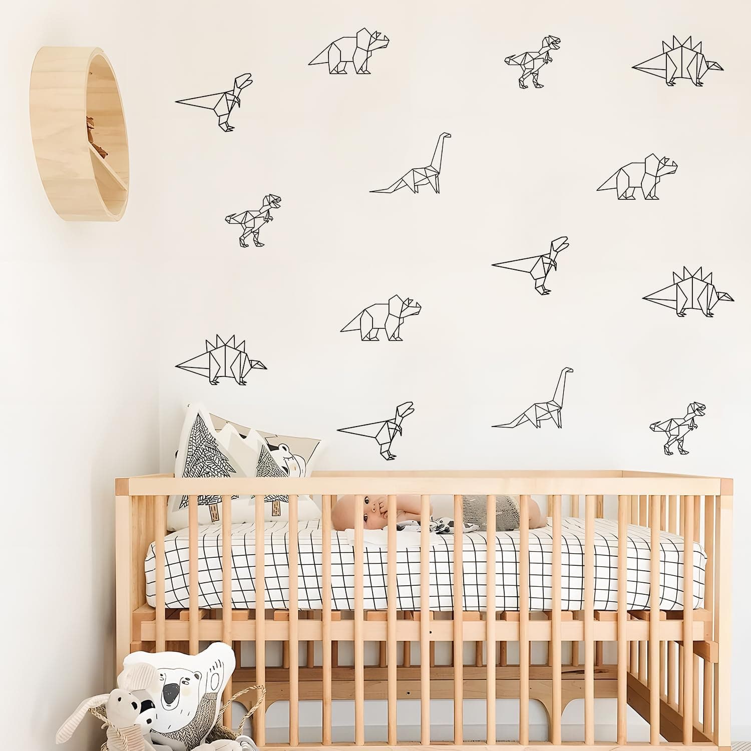 Dinosaur Wall Decals Animal Boys Bedroom Stickers Removable Decor Nursery Kids Room Modern Stylish Murals DIY Cute Decorations 5 Sheets gallery image 3