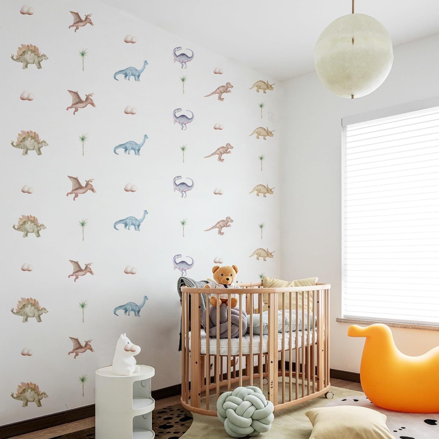 Dinosaur Wall Decals Animal Boys Bedroom Stickers Removable Decor Nursery Kids Room Modern Stylish Murals DIY Cute Decorations 5 Sheets gallery image 5