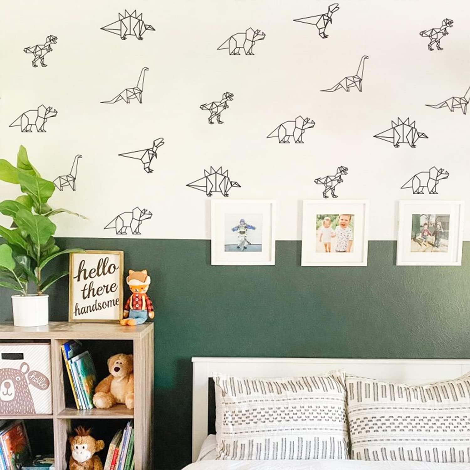 Dinosaur Wall Stickers Animal Boys Bedroom Decals Nursery Removable Decor Kids Room Modern Stylish Murals DIY Cute Decorations 10 Sheets gallery image 2