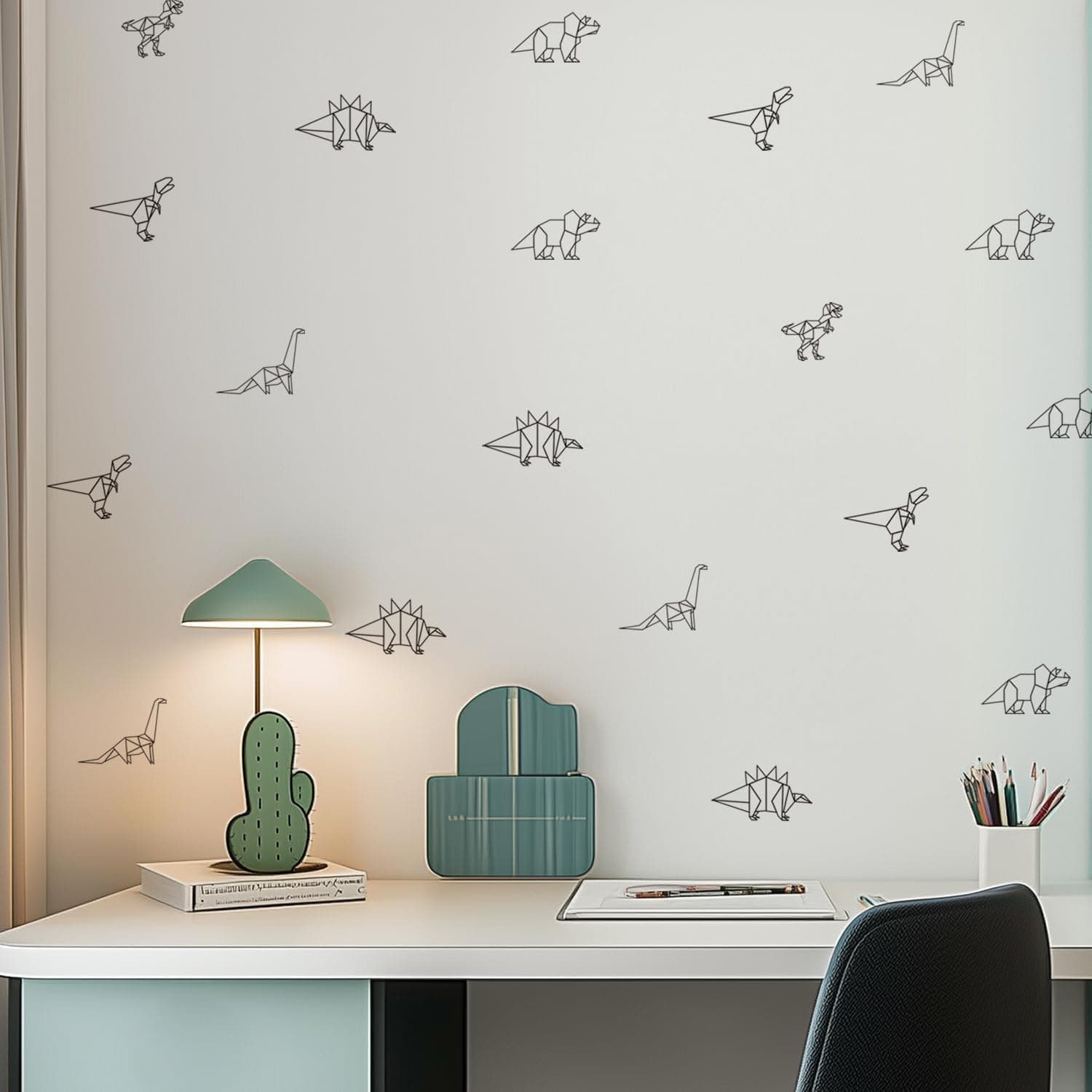 Dinosaur Wall Stickers Animal Boys Bedroom Decals Nursery Removable Decor Kids Room Modern Stylish Murals DIY Cute Decorations 10 Sheets gallery image 4