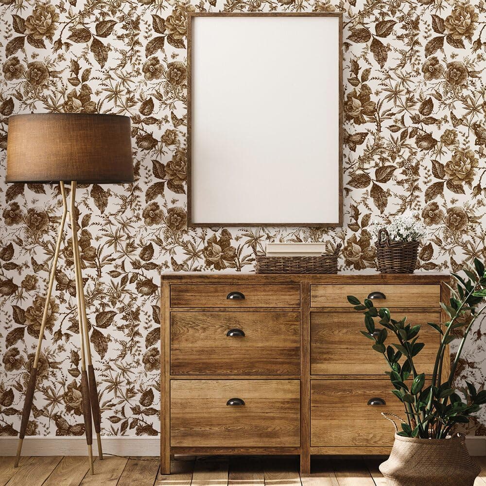 Butterfly Furniture Sticker Rose Floral Wall Decal Peel and Stick Wall Removable PVC Decor for Cabinet 15.75 * 98.43inch*1pcs gallery image 1