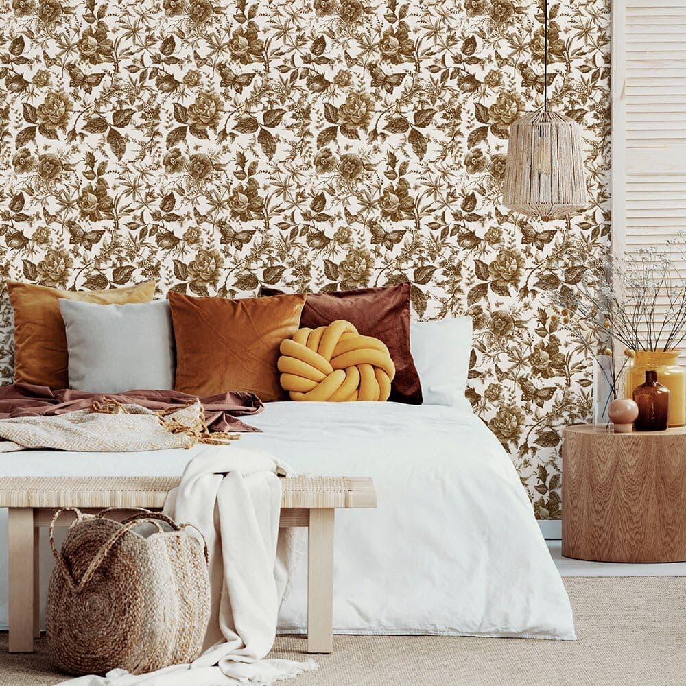 Butterfly Furniture Sticker Rose Floral Wall Decal Peel and Stick Wall Removable PVC Decor for Cabinet 15.75 * 98.43inch*1pcs gallery image 6