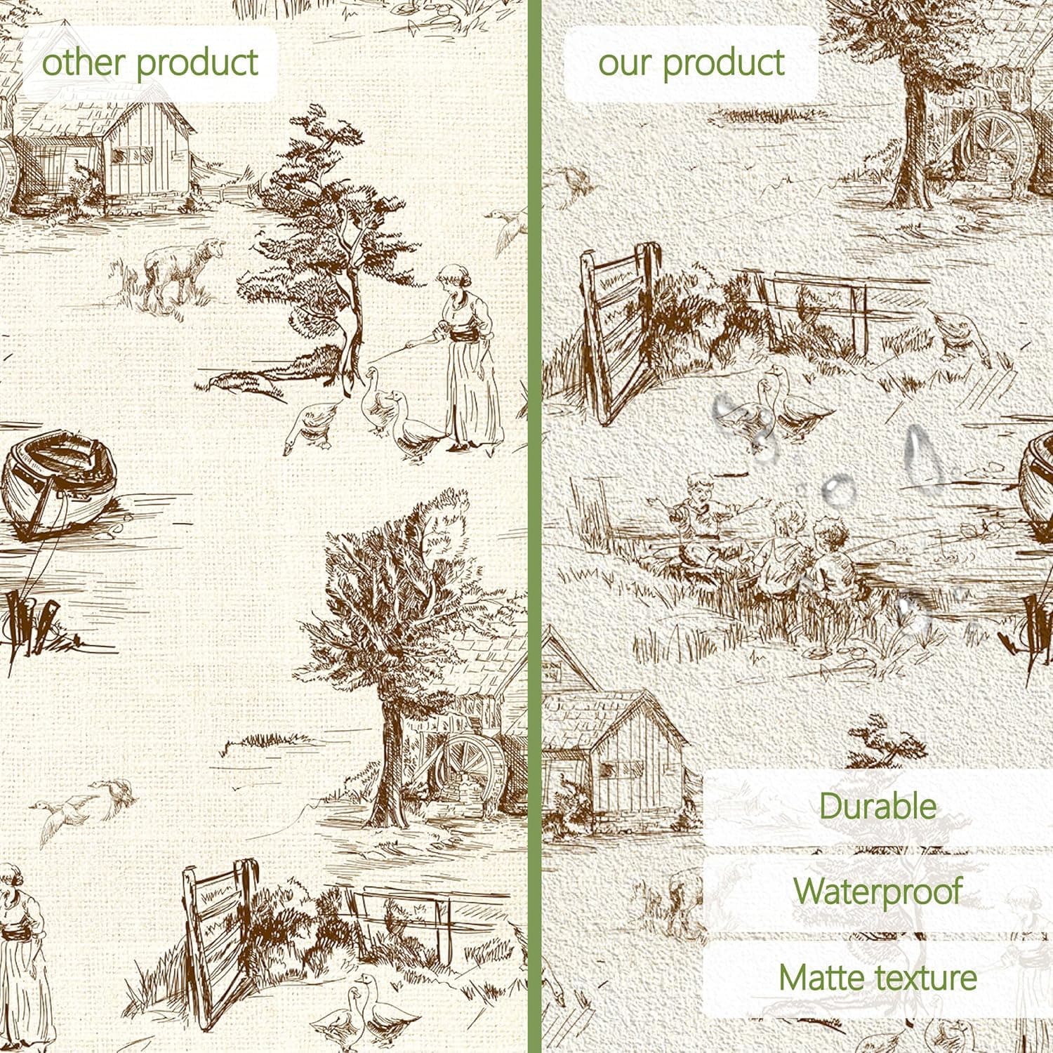 Monochrome Wallpaper Wall Decal Chinoiserie Vintage Peel and Stick Wall Sticker Toile de Jouy Landscape Removable PVC Wall Decor for Bedroom Living Room Cabinet Furniture gallery image 8