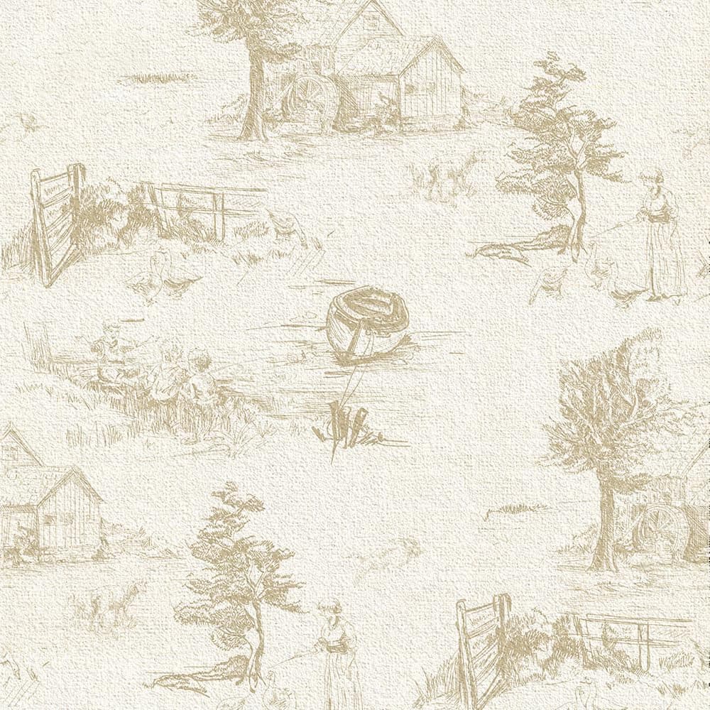 Monochrome Wallpaper Wall Decal Chinoiserie Vintage Peel and Stick Wall Sticker Toile de Jouy Landscape Removable PVC Wall Decor for Bedroom Living Room Cabinet Furniture gallery image 2