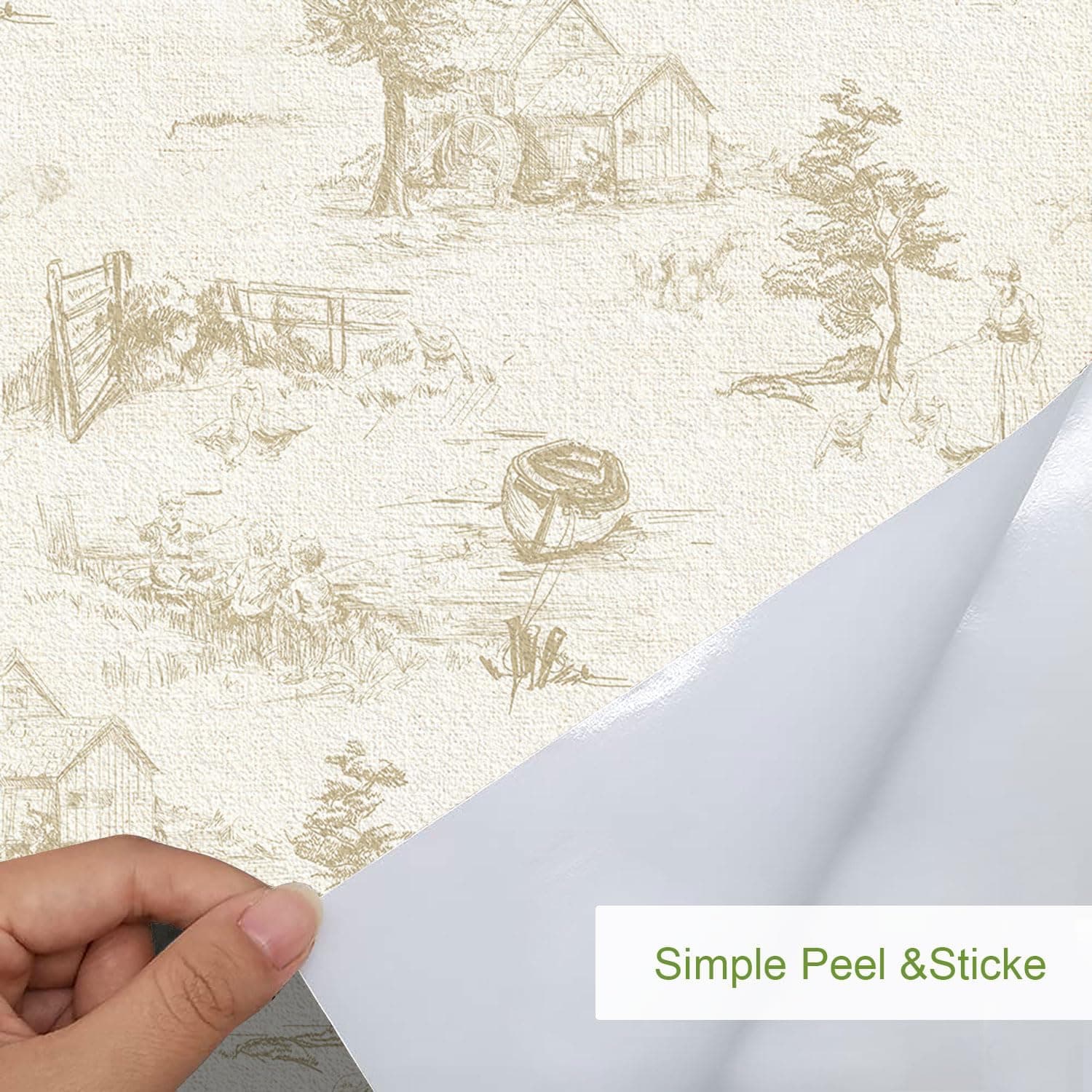 Monochrome Wallpaper Wall Decal Chinoiserie Vintage Peel and Stick Wall Sticker Toile de Jouy Landscape Removable PVC Wall Decor for Bedroom Living Room Cabinet Furniture gallery image 8