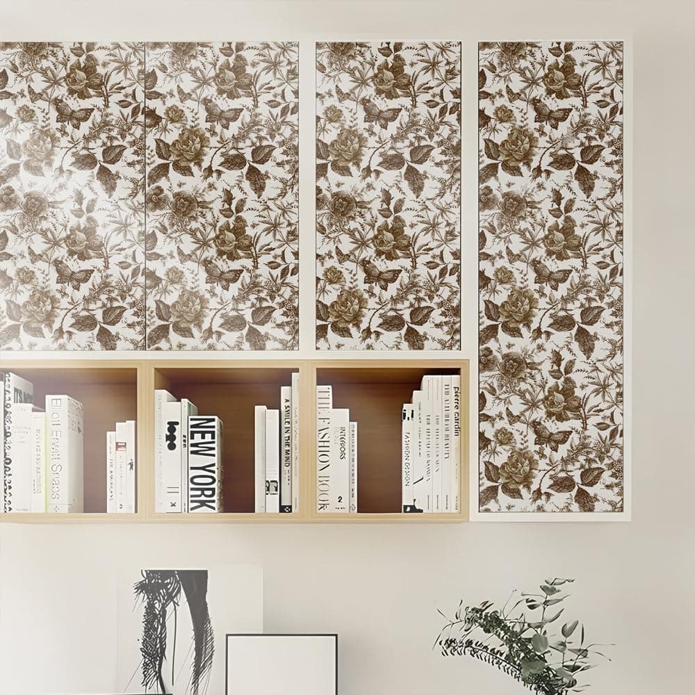 Butterfly Furniture Sticker Rose Floral Wall Decal Peel and Stick Wall Removable PVC Decor for Cabinet 15.75 * 62.99inch*1pcs gallery image 6