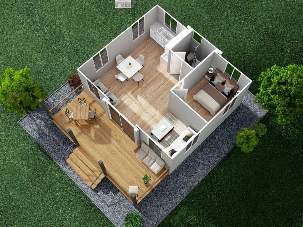 20ft expandable container house common interior layout and light luxury decorate will be show in this article 1