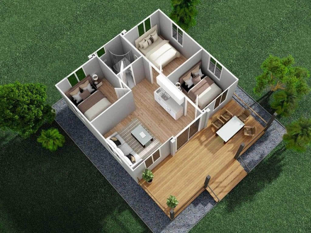 20ft expandable container house common interior layout and light luxury decorate will be show in this article 4