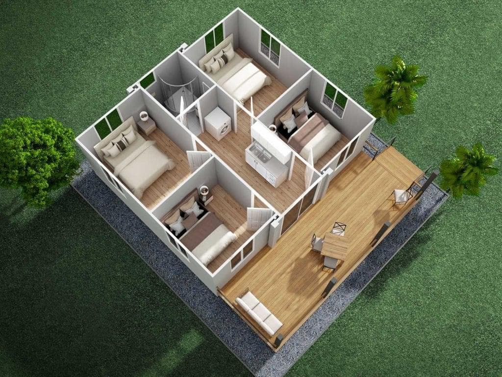 20ft expandable container house common interior layout and light luxury decorate will be show in this article 5
