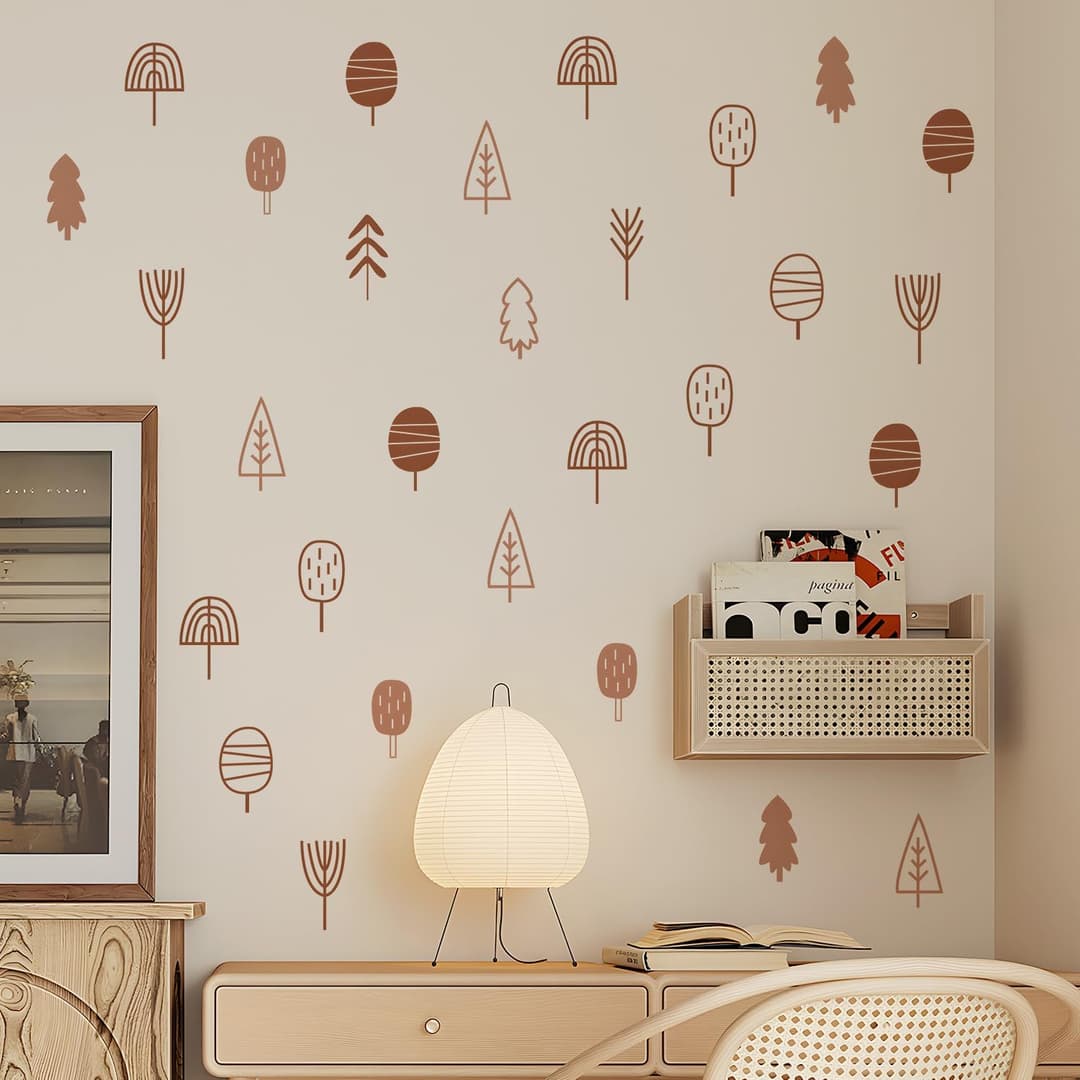 Boho Wall Stickers Girls Bedroom Removable Wall Decals Nursery Kids Room Decor Vinyl Murals DIY Cute Decorations 6 Sheets