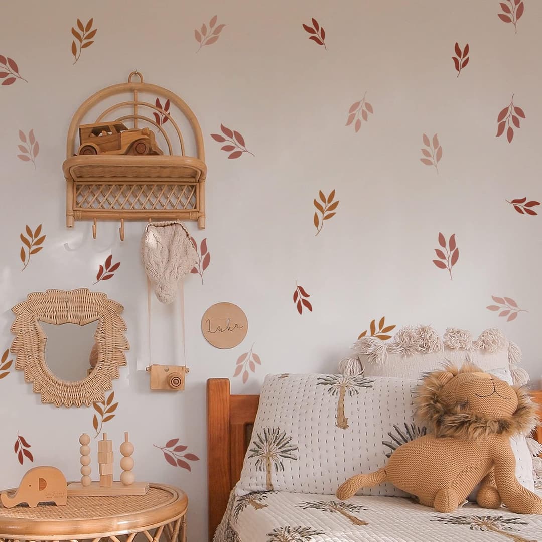 Nursery Wall Stickers Boho Kids Room Decor Girls Bedroom Removable Wall Decals Vinyl Murals DIY Cute Decorations 12 Sheets