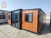 China manufacturer Cowinlife 20ft dark wood grain color expandable Exquisite container house with 2 bedrooms 1 bathroom 1 kitchen 3