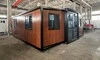 China manufacturer Cowinlife 20ft wood grain color luxury expandable container house with 2 bedrooms 1 bathroom 1 kitchen 3