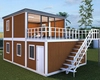 Wooden color residence prefab house 1