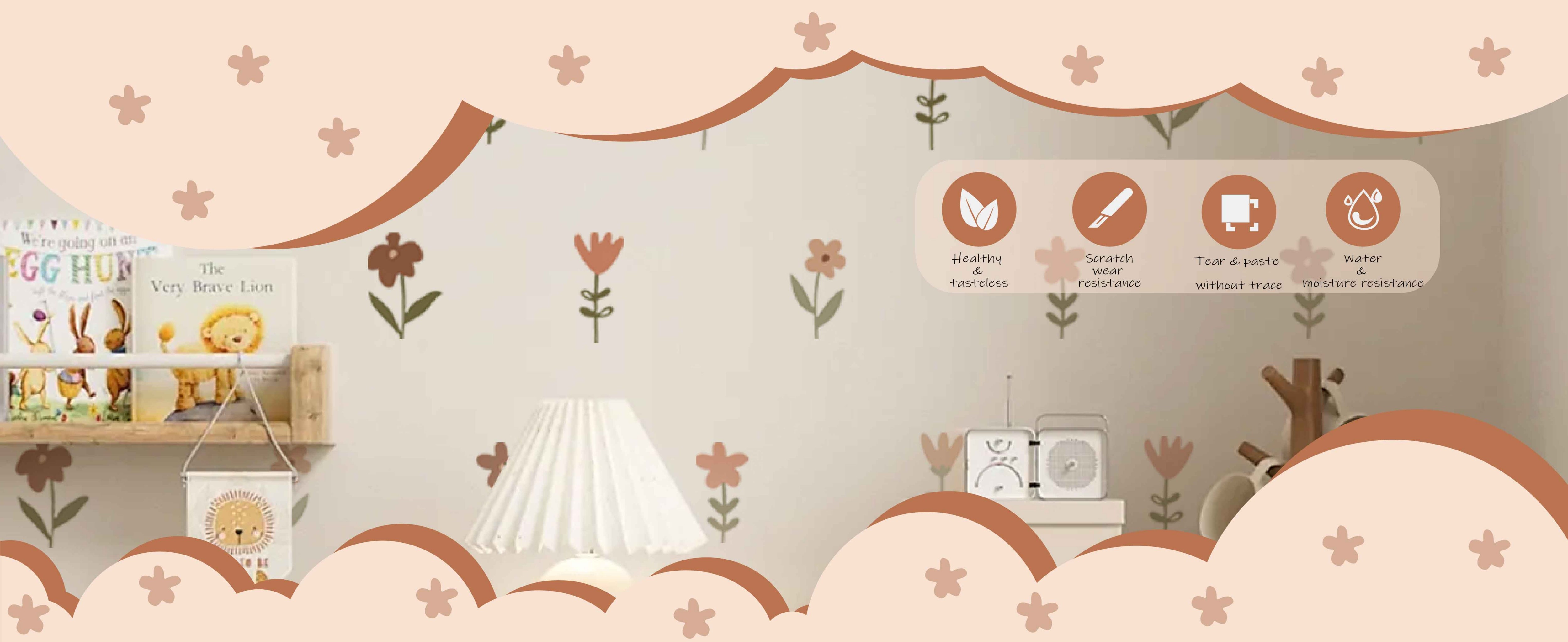 Nursery Wall Stickers Boho Kids Room Decor Girls Bedroom Removable Wall Decals Vinyl Murals DIY Cute Decorations 12 Sheets product detail image 1