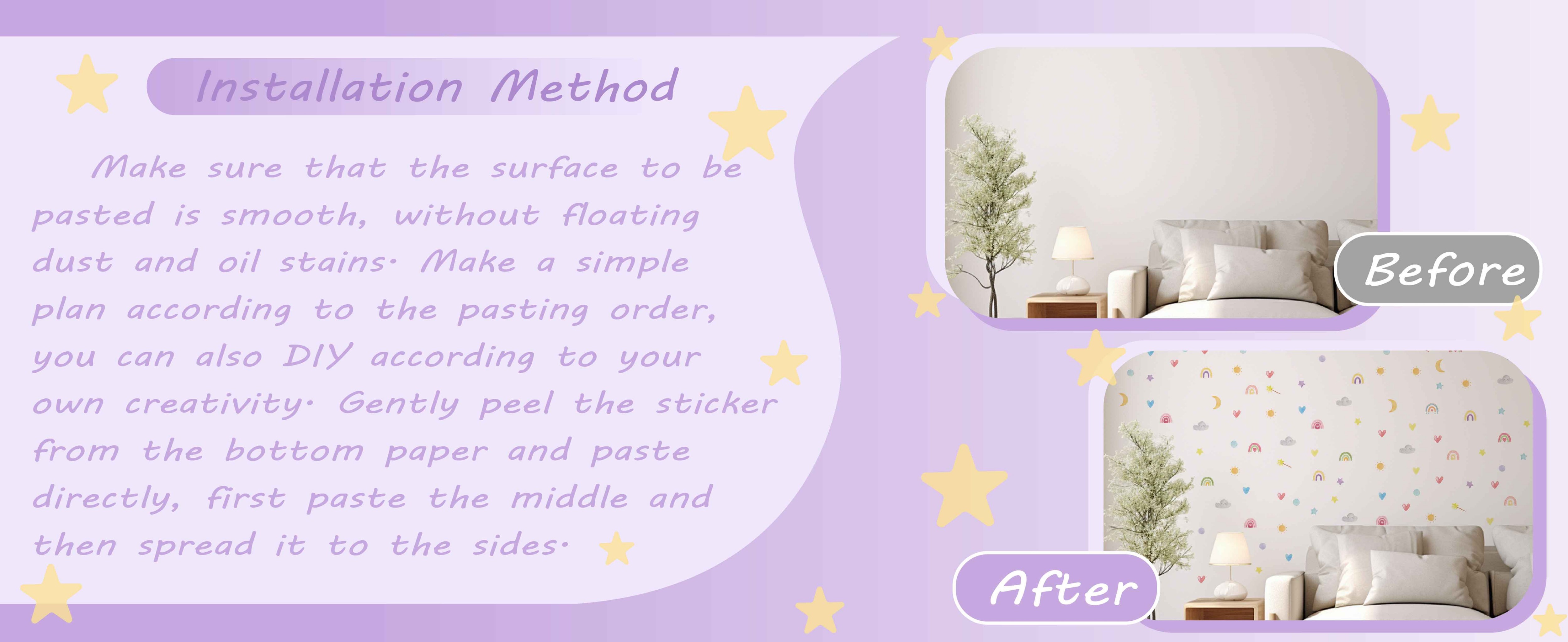 Nursery Wall Stickers Boho Kids Room Decor Girls Bedroom Removable Wall Decals Vinyl Murals DIY Cute Decorations 12 Sheets product detail image 4