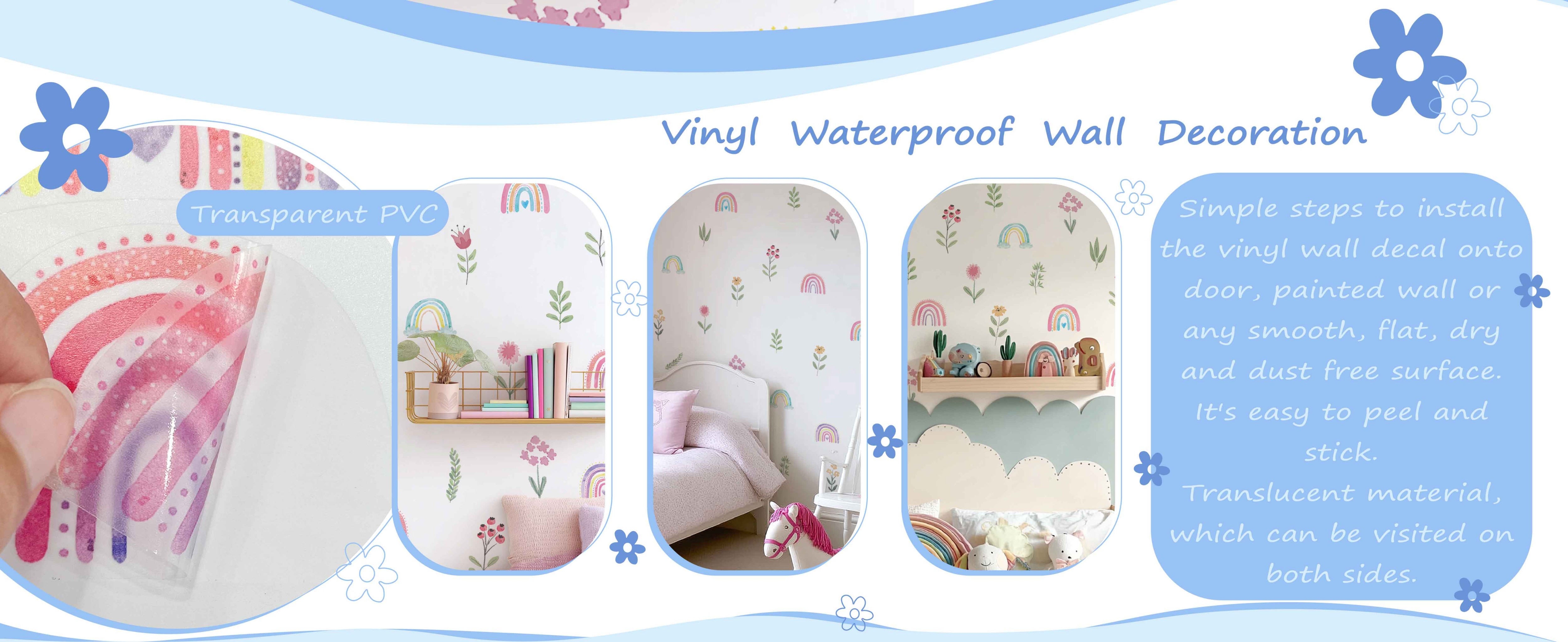 Nursery Wall Stickers Boho Kids Room Decor Girls Bedroom Removable Wall Decals Vinyl Murals DIY Cute Decorations 12 Sheets product detail image 2