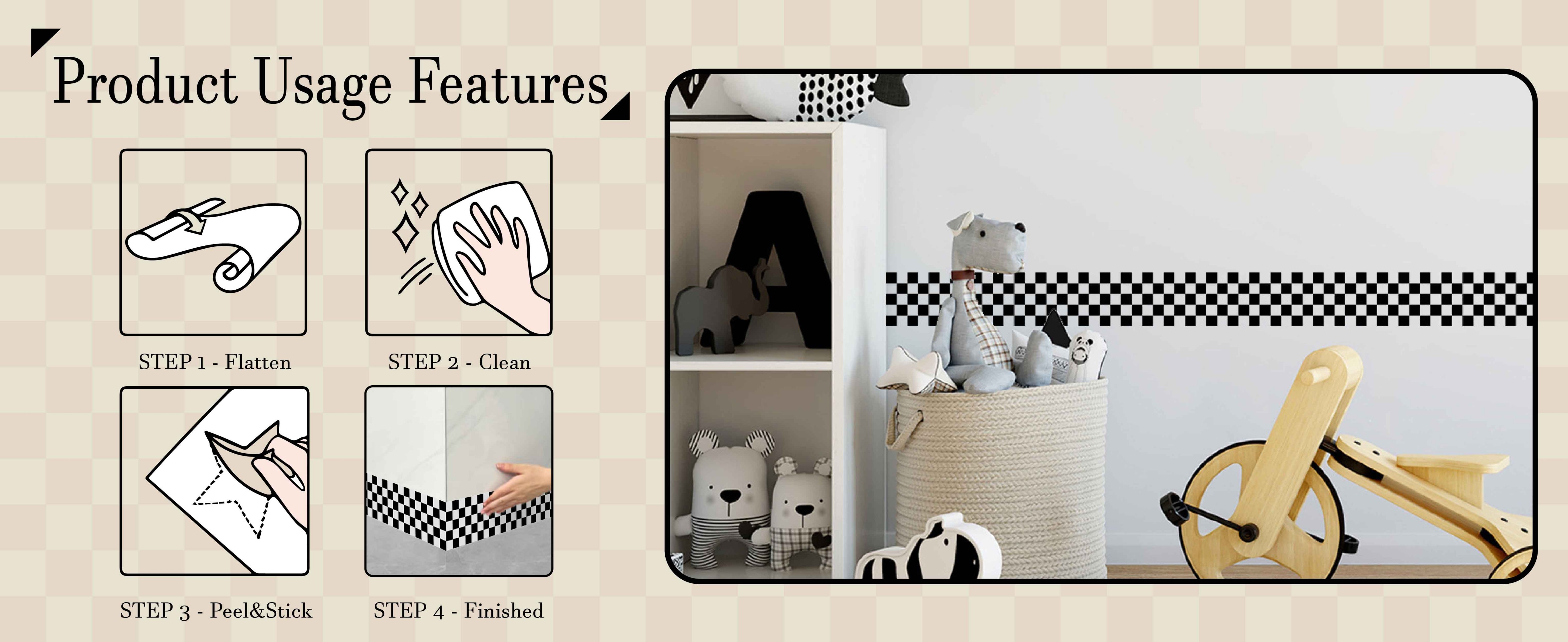Nursery Wall Stickers Boho Kids Room Decor Girls Bedroom Removable Wall Decals Vinyl Murals DIY Cute Decorations 12 Sheets product detail image 2